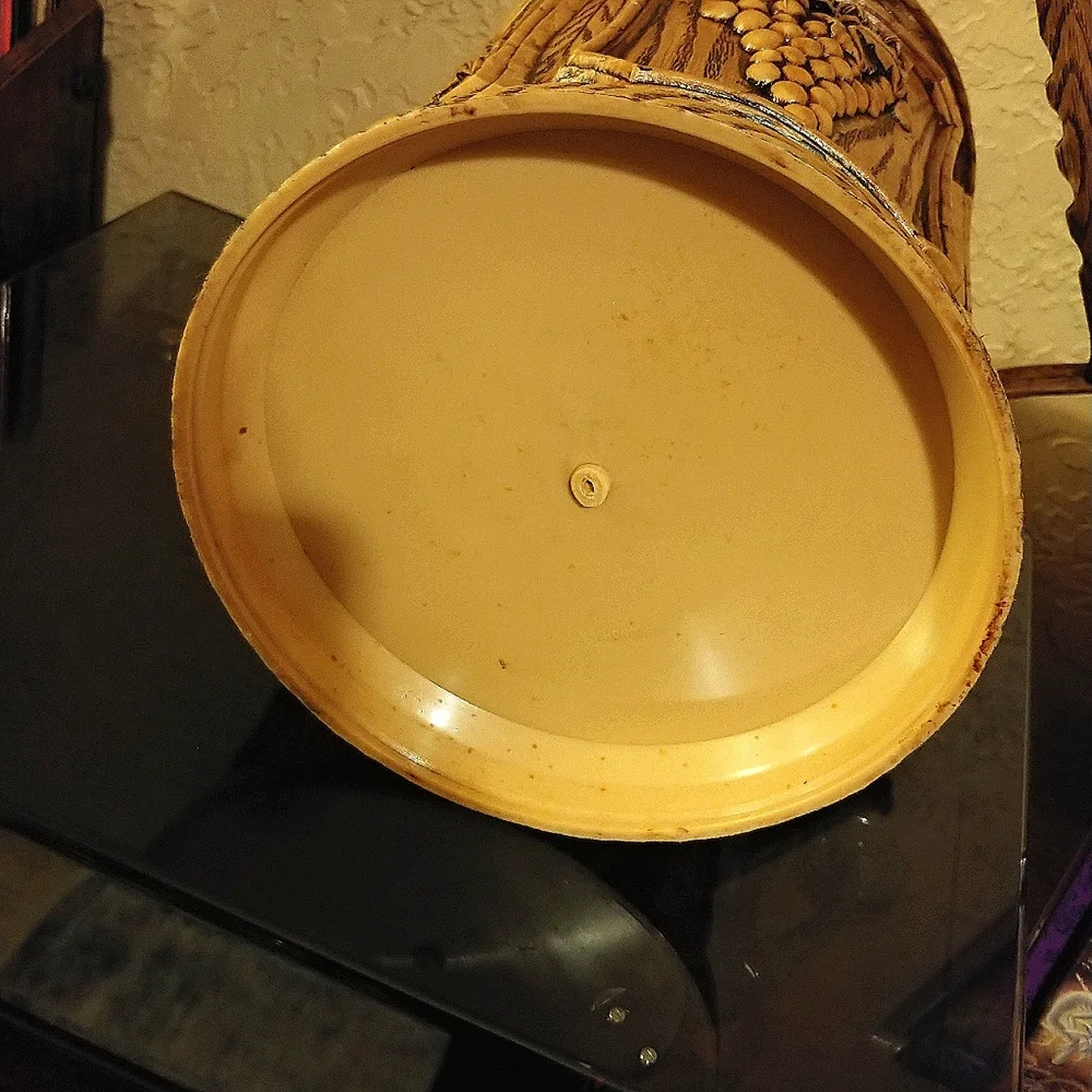 Vintage 70s Brentwood Faux Wood Grape Cluster Ice Bucket